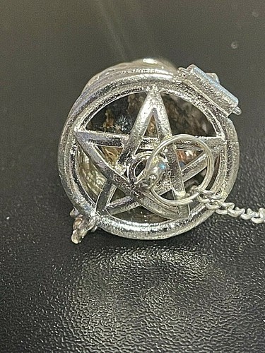 Cage Style TOURMALINE PENDULUM 2 styles TRIQUETRA/PENTACLE- Protection SCRYING - Picture 5 of 12