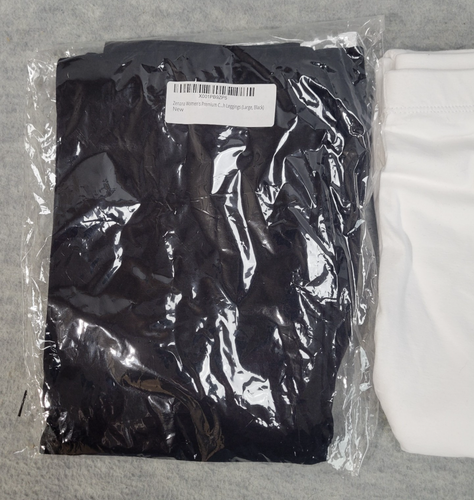 Zenana Premium Leggings Cotton Spandex 2 Pair White/Black Womens Size Large NWT - Picture 2 of 5