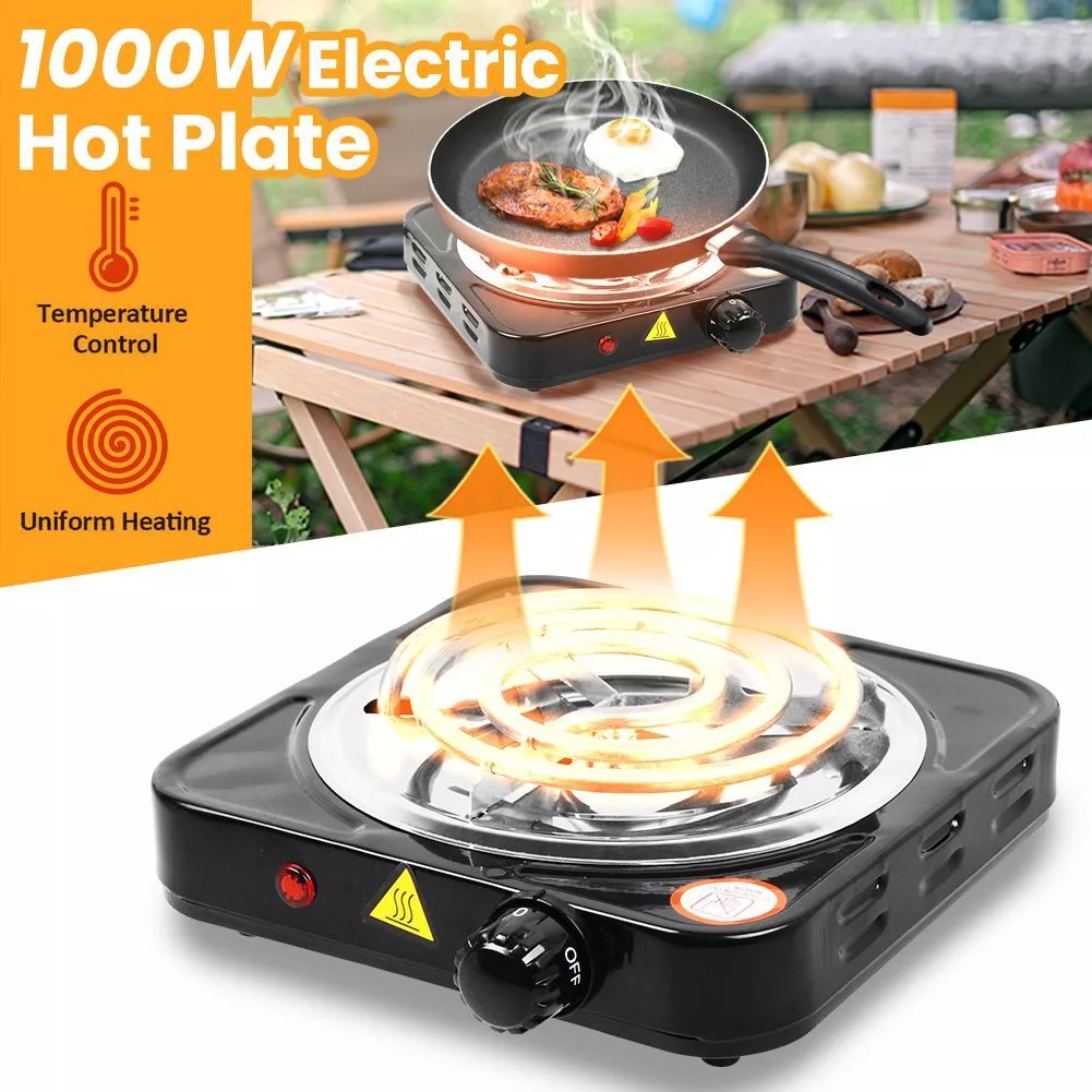 1000W Portable Electric Single Burner Hot Plate Cooktop RV Dorm Countertop  Stove