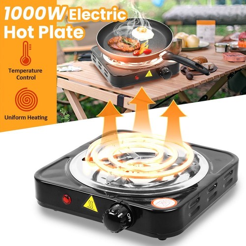 1000W Portable Electric Single Burner Hot Plate Cooktop RV Dorm Countertop Stove