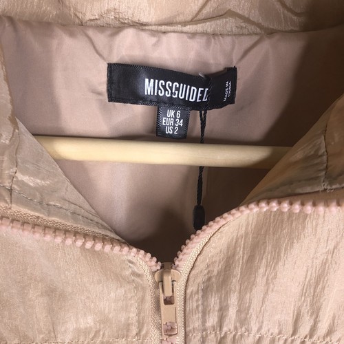 NUEVO CON ETIQUETAS MISSGUIDED Mujer’s Blush Acanalado Chaqueta Bomber Talla 2 - Imagen 3 de 8