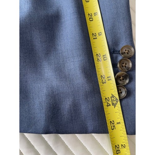 Indochino Blue Men's Suit 43R (35x28) Wool Surgeon Cuffs, 2B Front Flat Front - Picture 13 of 24