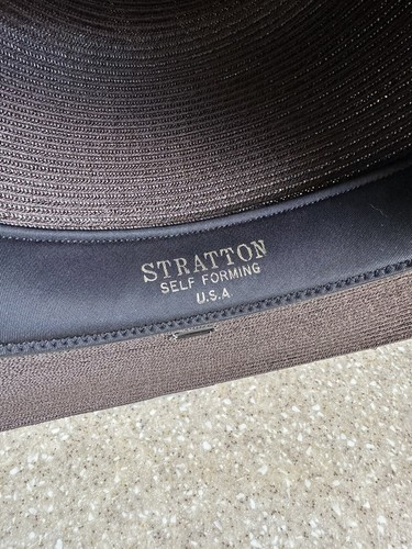 Stratton Campaign Hat Self Forming Brown Straw Sheriff Highway Patrol Size 6 1/8 - Picture 5 of 11