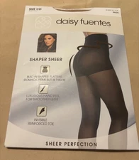 Daisy Fuentes Shaper Sheer Toe Pantyhose NUDE Color Size CD Flat Tummy Firm Butt