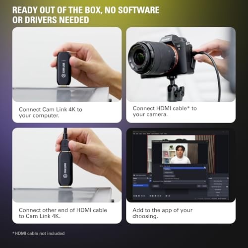 Elgato Cam Link 4K [Compact HDMI Capture Card for Recording and Streaming, 1080p - Picture 6 of 9