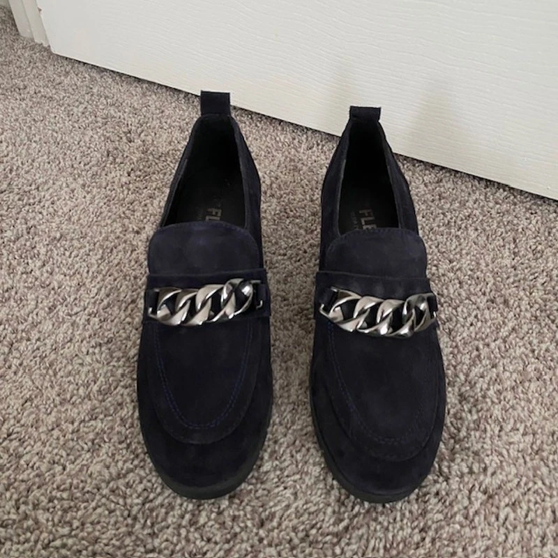 Mocasines de gamuza negros Flexx Vera Pelle de 2,5" para mujer talla 5,5 M Foto 2 de 4