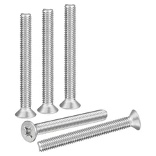 M6-1x55 Flat Head Machine Screws -10pcs -304 Stainless Steel -Silver