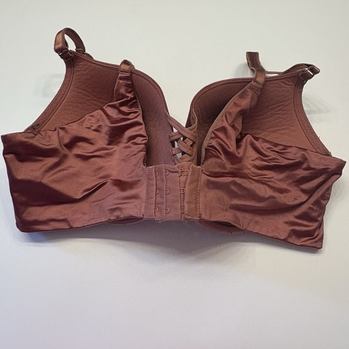 Torrid XO Plunge Push Up Bra Back Smoothing Plus Size 40DD Shine Rose Pink - Picture 7 of 10