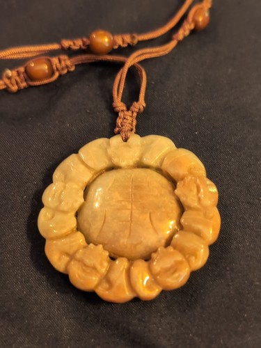 Hand Carved Jade Pendant Necklace - Picture 2 of 5