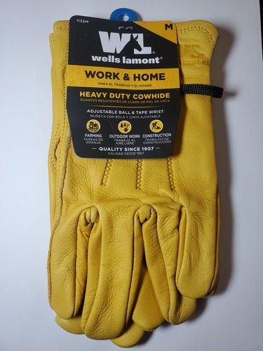 Wells Lamont 1132M Saddle Tan Medium Leder Arbeitshandschuhe mit verstellbarem Handgelenk - Bild 1 von 2