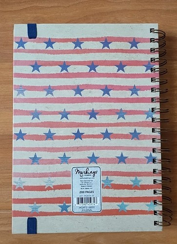Markings By C.R. Gibson Hardcover Spiral Journal, Stars and Stripes BLANK 200 Pg - Picture 2 of 7