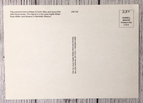 Carrie Mary Laura Ingalls Portrait Little House Books Mansfield MO Postcard - Picture 4 of 4