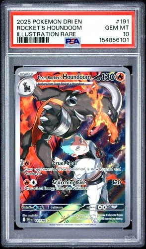 2025 Pokemon DIR-EN Destined Rivals Team Rocket's HOUNDOOM #191 SIR PSA 10