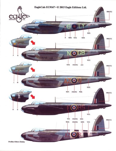 EagleCals Decals 1/32 DE HAVILLAND MOSQUITO B.Mk.IV & PR.Mk.IV - Picture 4 of 6