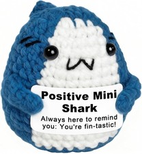 Positive Crochet Shark Gifts, Shark Lovers Birthday Gift for Women Men, Emoti...