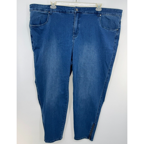 Pantalones de mezclilla ajustados de tiro alto Universal Standard para mujer talla 28 azules nuevos sin etiquetas - Imagen 1 de 4