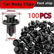 100 Bumper Clips 10mm Hood Fender Push Rivets Retainer Fasteners For Honda