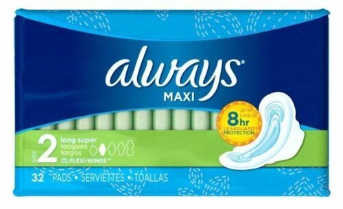 Always Maxi Pads Super Long Flexi Wings 8HR Leakguard Protection 32 ct Pack of 3 - Bild 2 von 2