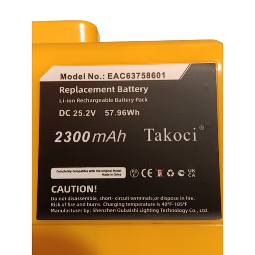Takoci 2300mAh 57.96Wh Li-ion Rechargeable Replacement Battery Pack EAC63758601 - Picture 2 of 8