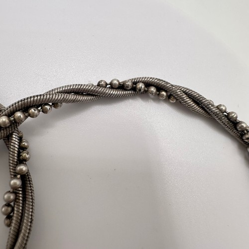 "Collar italiano vintage plata de ley 925 18"" cuerda retorcida bola cadena 19,18 g" - Imagen 5 de 7