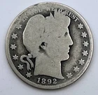 1892-S Barber Half Dollar 50 Cents San Francisco KEY DATE 90% Silver USA Coin