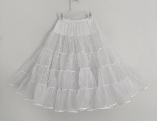 Vintage STORYBOOK HEIRLOOMS Petticoat Slip Girl Sz 5 White Ruffles Layered - Picture 2 of 6