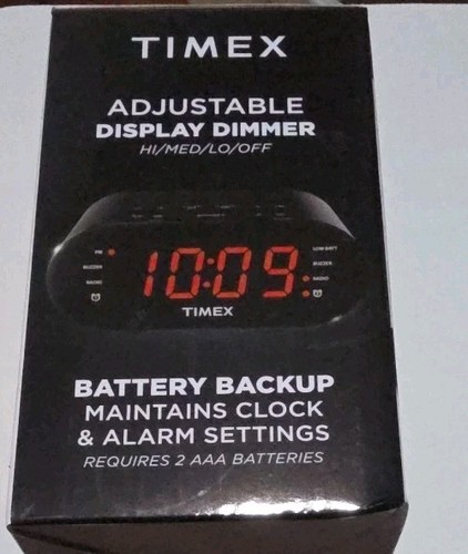 Timex Alarm Clock for Bedroom with FM Radio and USB Charger - Black ~ NEW - Picture 2 of 3