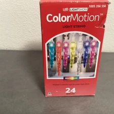 GEMMY COLORMOTION LED LIGHTSHOW 24 MULTICOLOR ICICLE LIGHTS Christmas Outdoor