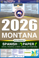 2026 Montana MT LABOR LAW POSTER (Federal & State) Spanish Plain Paper