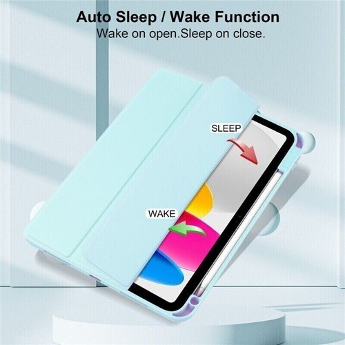 For iPad 7 8 9 10 11th Air Mini Pro 11 Shockproof Smart Case Cover Pencil Holder - Picture 7 of 46