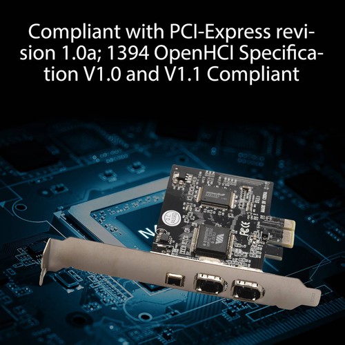 PCI Express x 1 PCI-E FireWire 1394a IEEE 1394 Kontroller Karte 3 Port Fuer2242 - Afbeelding 5 van 10