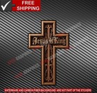 Jesus Is King Cross Vinyl Decal Sticker Christian Christ God A