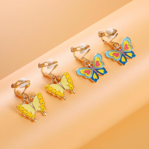 Un elegante conjunto de 20 pares de pendientes de clip para niñas sin orejas perforadas, Vibran... - Imagen 4 de 6