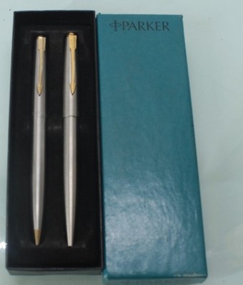 Parker 45 Flighter Deluxe Ballpoint Pen & Mechanical Pencil Set. USED ...