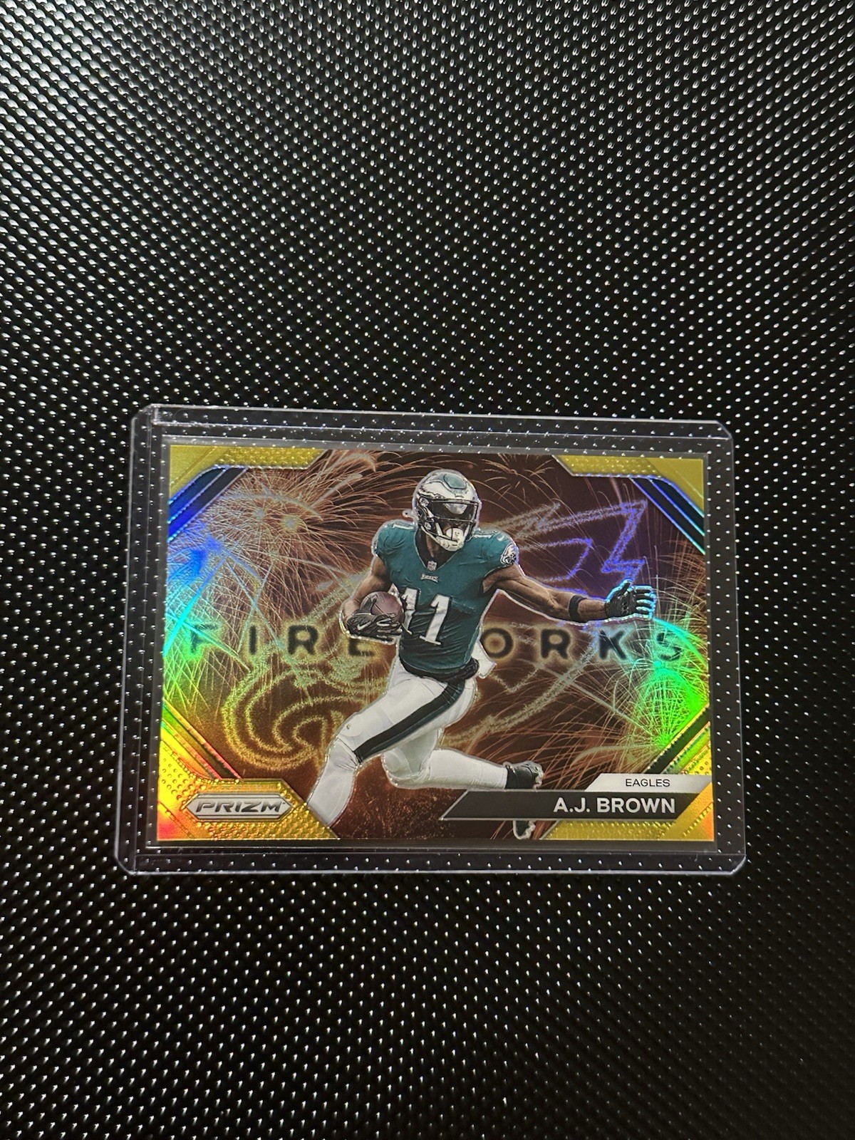 2023 Panini Prizm AJ Brown #F-23 Fireworks Gold #09/10