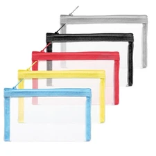 5Pcs Small Clear Makeup Pouches, Waterproof Small Cosmetic Bag with Zipper Mi...