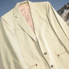 Pioneer Wear Western Blazer Mens Sport Coat Vtg Yoke Western Cowboy 40L USA MADE