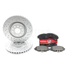 Für VW Golf R MK7 Bremsscheiben Gelocht Vorne Mintex Bremsbeläge Sensor 340mm Fr