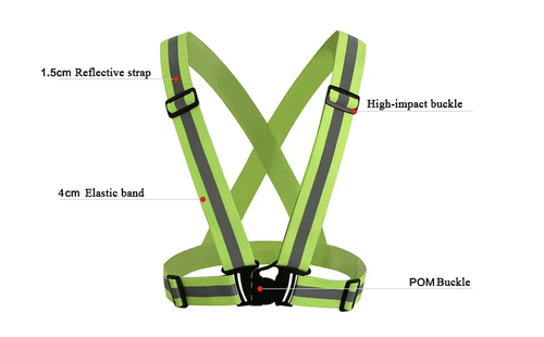  Adjustable Reflective Belt Running Bicycle Safety Vest Running Vest - Picture 24 of 24