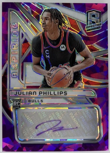 2023-24 Panini Spectra #AA-JPL Julian Phillips Aspiring Auto Purple Ice/35 Bulls - Picture 1 of 2