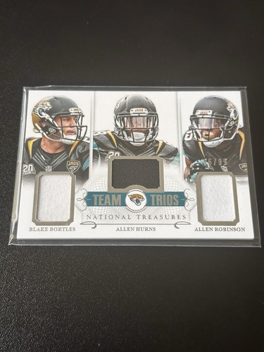 2014 National Treasures Team Trios Blake Bortles Allen Robinson Allen Hurns /99 - Picture 4 of 5