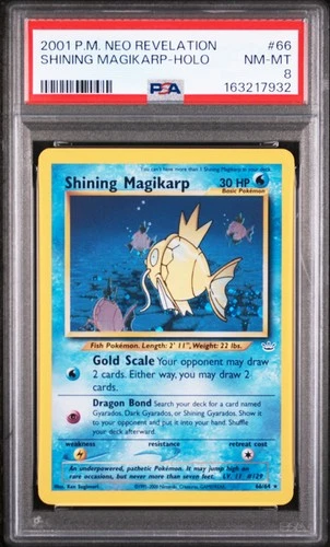 2001 POKEMON NEO REVELATION #66 SHINING MAGIKARP-HOLO PSA 8