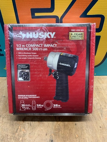 Husky 1/2 Zoll Kompakt-Schlagschrauber 500 Fuß-Pfund Druckluft-Werkzeug (E10046341) - Bild 1 von 2