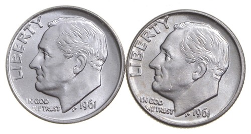 Choice Unc 1961 P D Roosevelt Dime Gem BU Collection Lot Set *3170