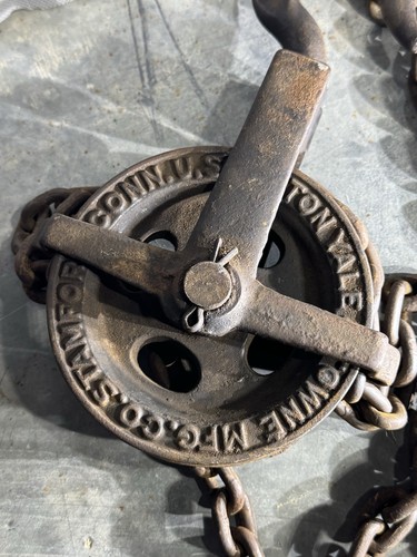 Polipasto diferencial bloque polea 1/2 tonelada YALE & TOWNE con ganchos/cadena antiguo - Imagen 17 de 19