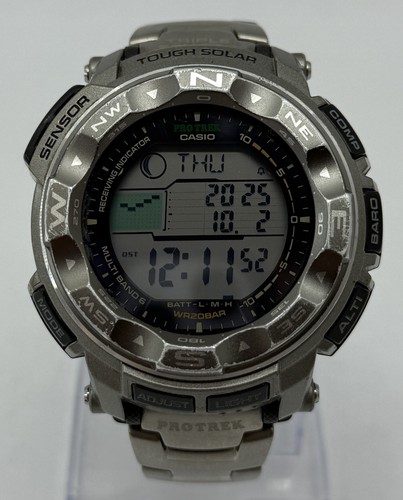 Casio Watch Pro Trek PRW-2500T Silver Resin Stainless Steel Titanium Men's Solar - Picture 2 of 6