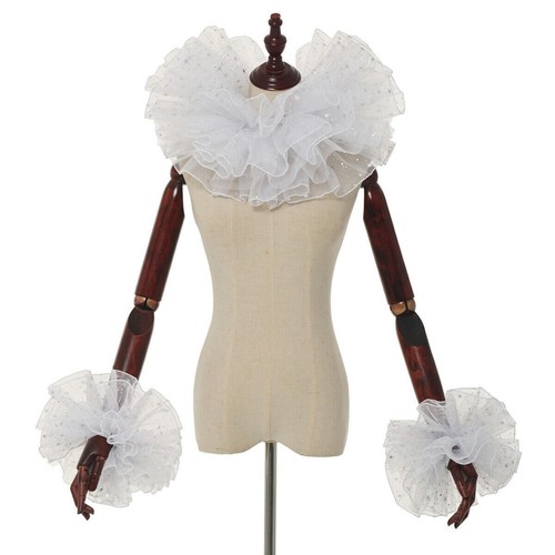 Halloween Clown Halsband Renaissance Rüschenkragen Victorian Neck Collar Ruff Cuffs - Bild 20 von 22