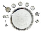 Pooja Thali Set Silver Plated Puja Thali 12 Inch for Diwali Decoration Gift I...