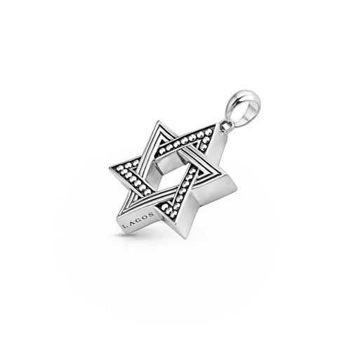 Lagos Anthem Silver Star of David Amulet Caviar Pendant - Picture 2 of 5