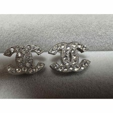 CHANEL Rhinestone Earrings Box Included Jewelry Accessory Gift Ready to Use